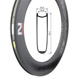 Rim Road Carbon R9-C, U2.1, Clincher Front 16 holes (650g)