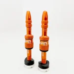 Quick Fill Schrader Tubeless Valves for 23-31mm Depth Rims - Naranja
