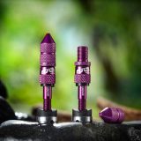 Quick Fill Schrader Tubeless Valves for 16-24mm Depth Rims - Eggplant