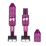Quick Fill Schrader Tubeless Valves for 23-31mm Depth Rims - Eggplant