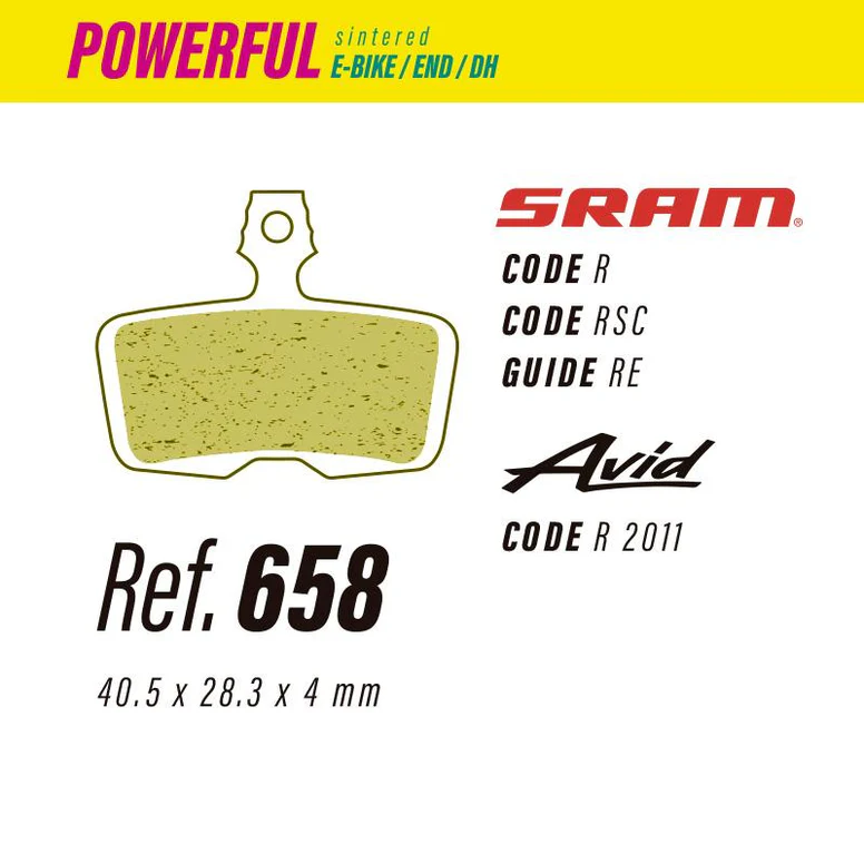 658 LESS POWERFUL BRAKE PADS Sram code-guide / Avid code - Image 3