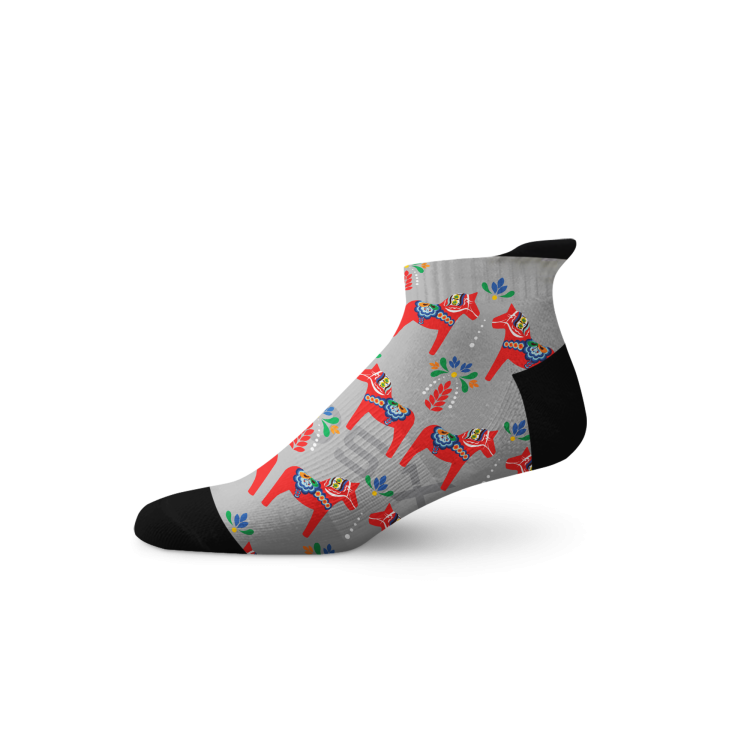 Dala Horses Grey Tab Socks