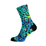 Electric Leopard Blue Socks