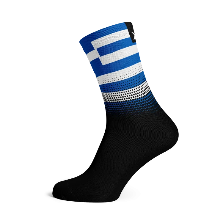 Greece Flag Black Socks