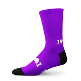 I Love Boobies Pure Ribbed Socks - Medium, Purple