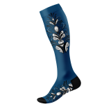 Black and White Kurbits Navy Knee High Socks