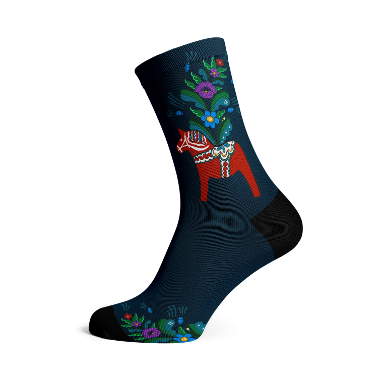 Dala Horse Kurbits Navy Socks