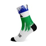 Lesotho Splash Flag Socks - X-Large, White