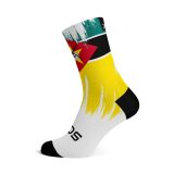 Mozambique Splash Flag Socks - Medium, White