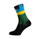 Rwanda Splash Flag  Black Socks