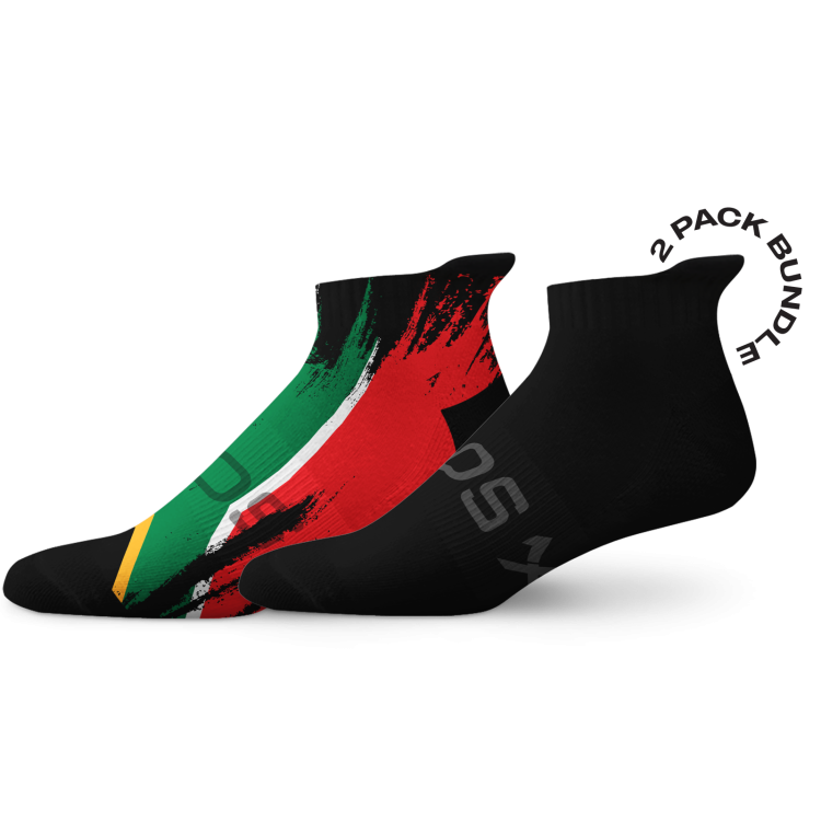 South Africa Splash Flag Black Tab Combo