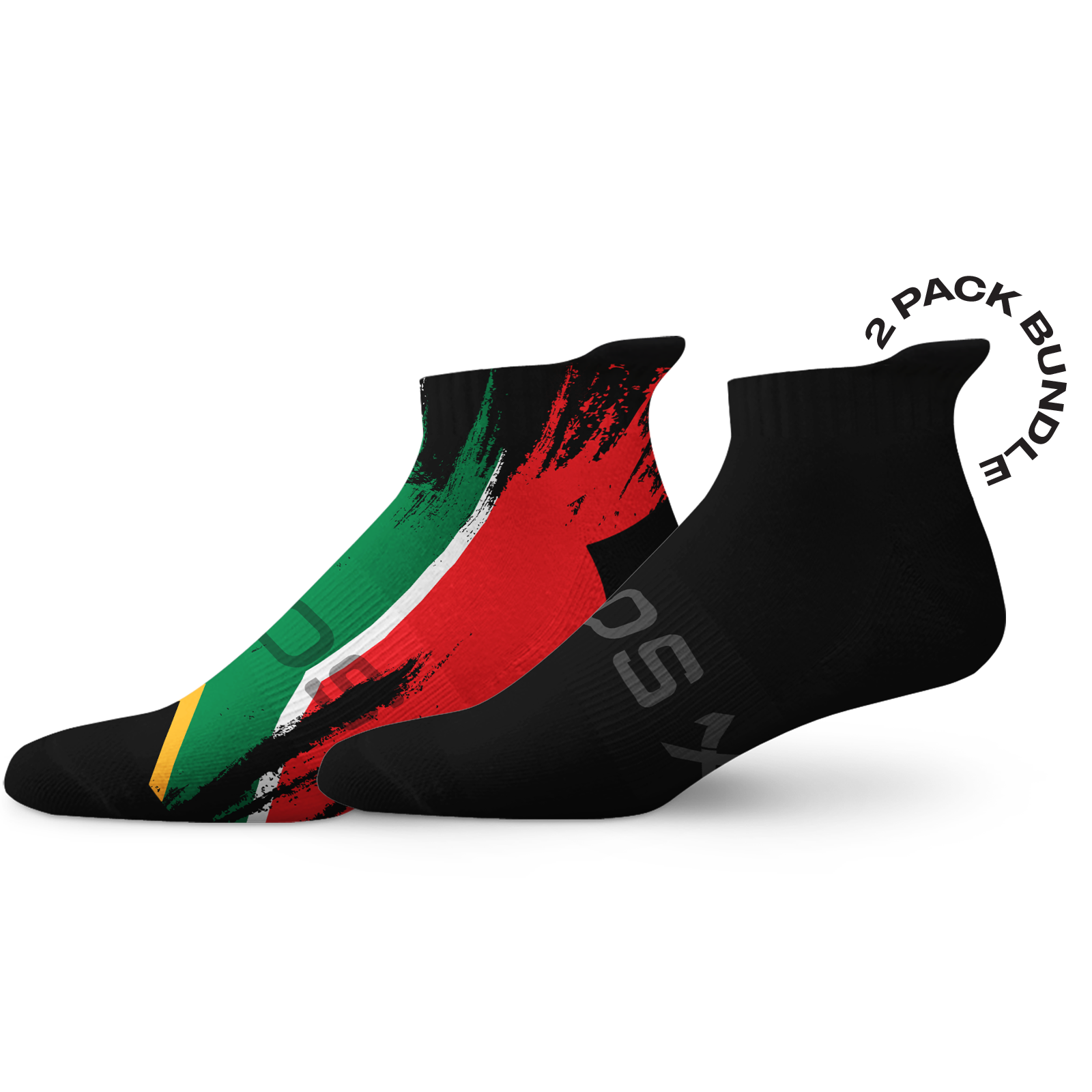 South Africa Splash Flag Black Tab Combo