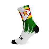 Zimbabwe Splash Socks - Large, White