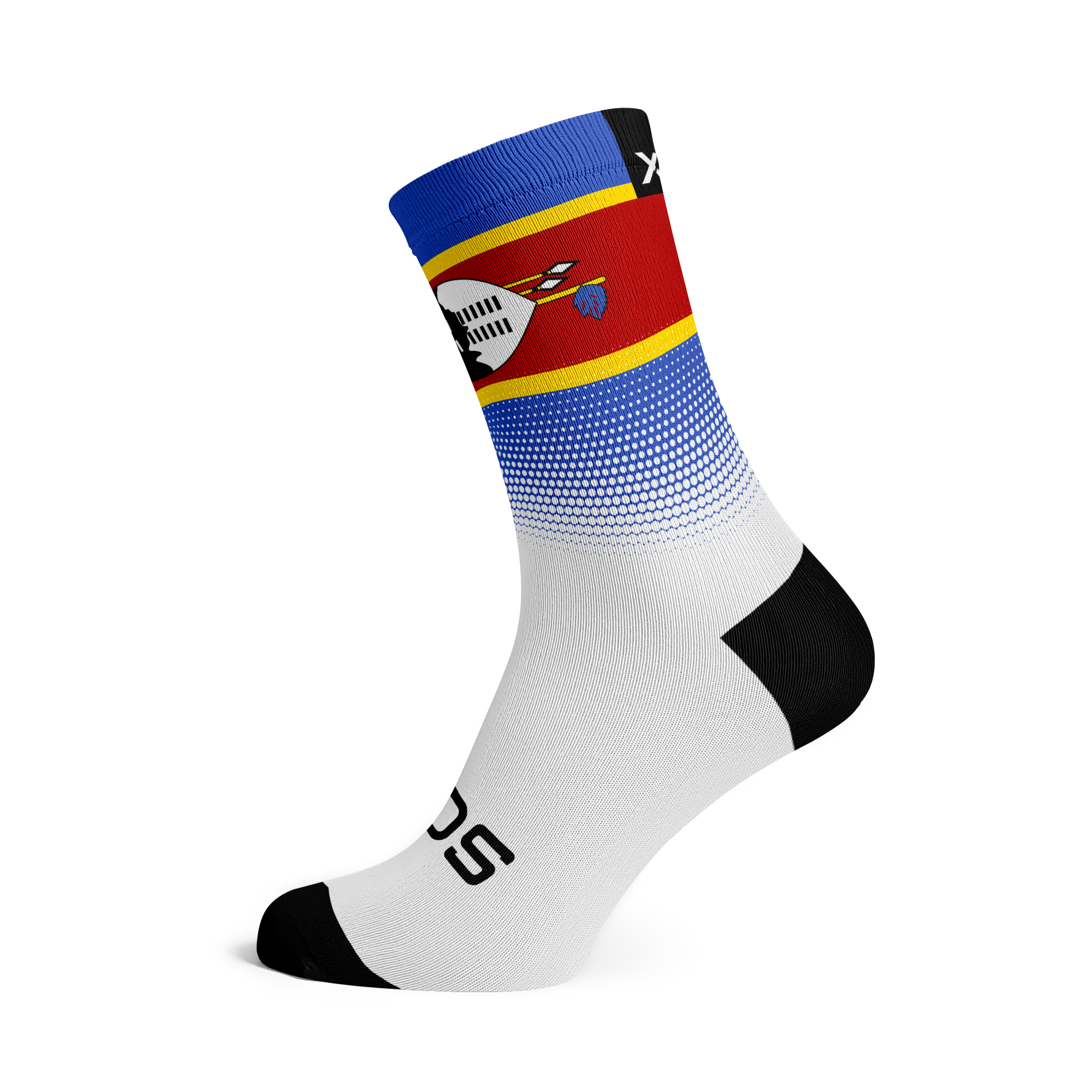 Swaziland Flag Socks Large White